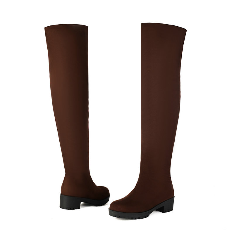 Faux Suede Leather Flock Slip- - Sock Boot Women ulasan dan harga
