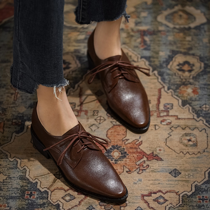 LIHUAMAO Cow Leather Women Sho - Oxford Lace Up Women ulasan dan harga