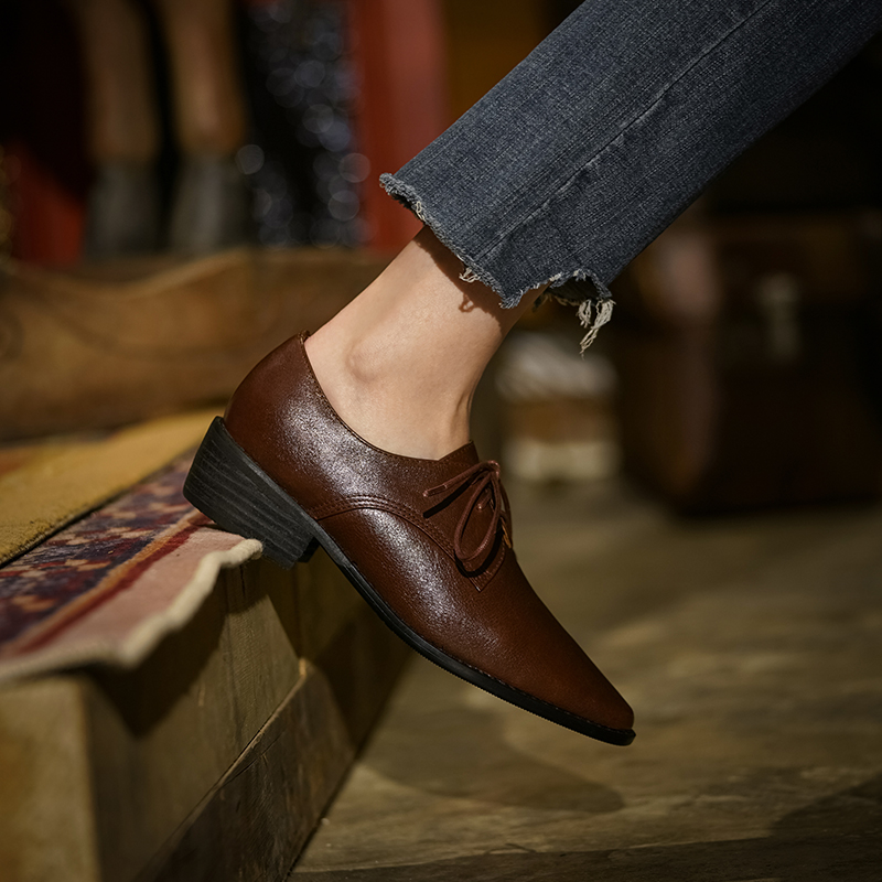 LIHUAMAO Cow Leather Women Sho - Oxford Lace Up Women ulasan dan harga