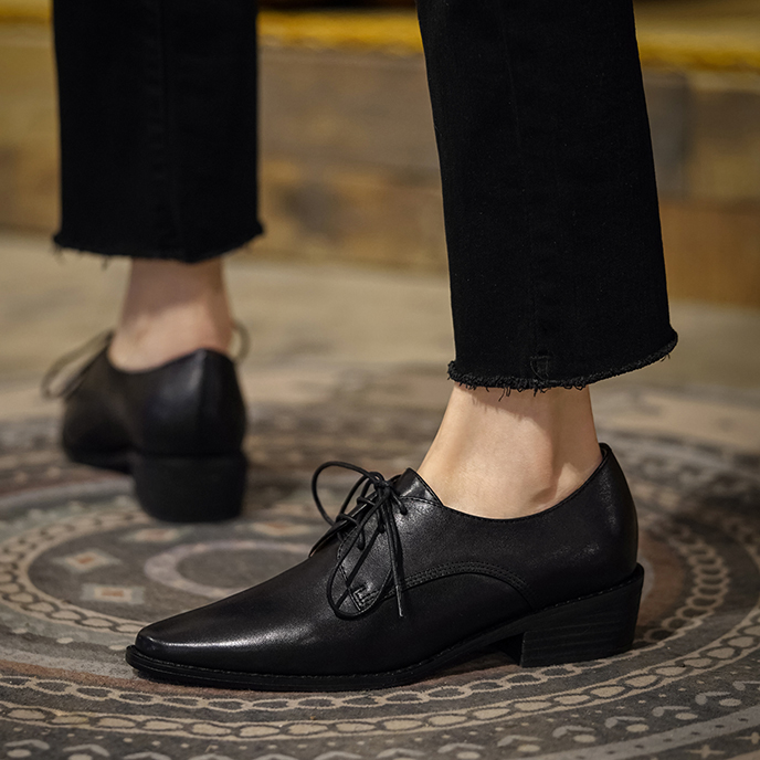 LIHUAMAO Cow Leather Women Sho - Oxford Lace Up Women ulasan dan harga