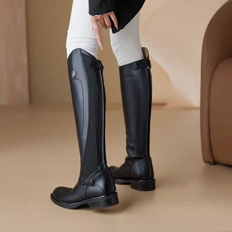 Soft Leather Equestrian Boots  - Knee High Boots Women ulasan dan harga