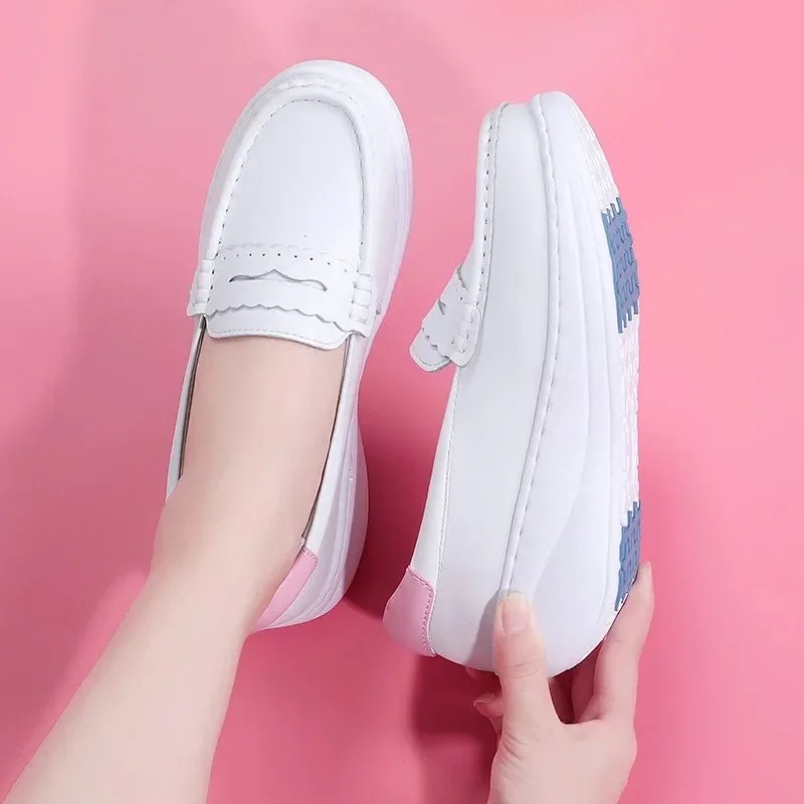 2025 White Pink Nurses Sneaker - Women Shoes Tennis ulasan dan harga