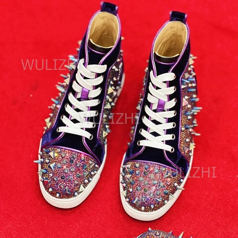 Dark Purple Crystal Rivet Men  - Women Shoes Tennis ulasan dan harga