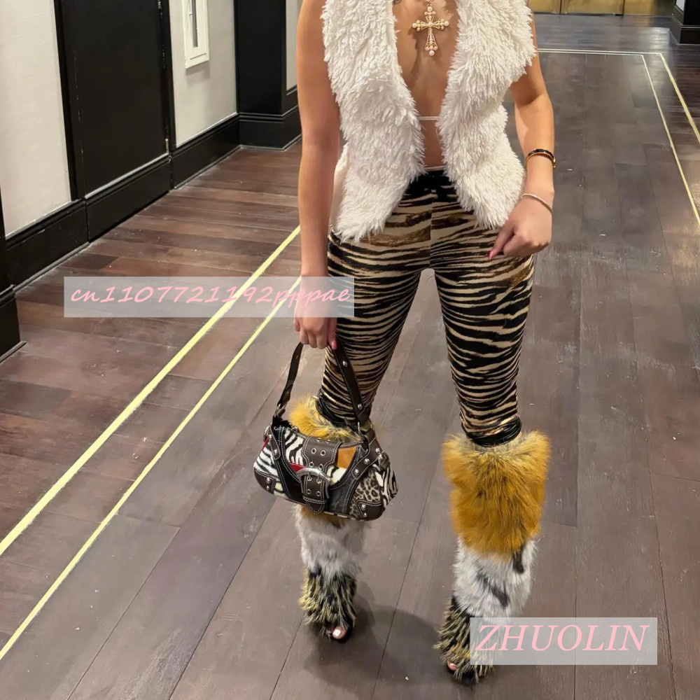 Summer Retro Plush Open Toe Sa - Knee High Boots Women ulasan dan harga
